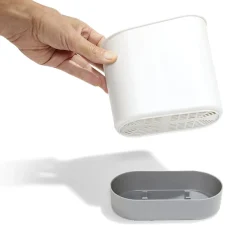 Gifi Égouttoir à couverts plastique gris 17,3x17,3xH9,2cm