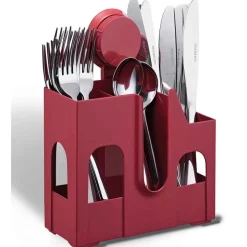 Gifi Égouttoir à couverts rouge à ventouse