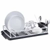 Gifi Égouttoir à vaisselle avec porte-couverts gris noir