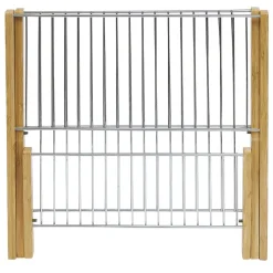 Gifi Égouttoir à vaisselle pliable bambou et métal