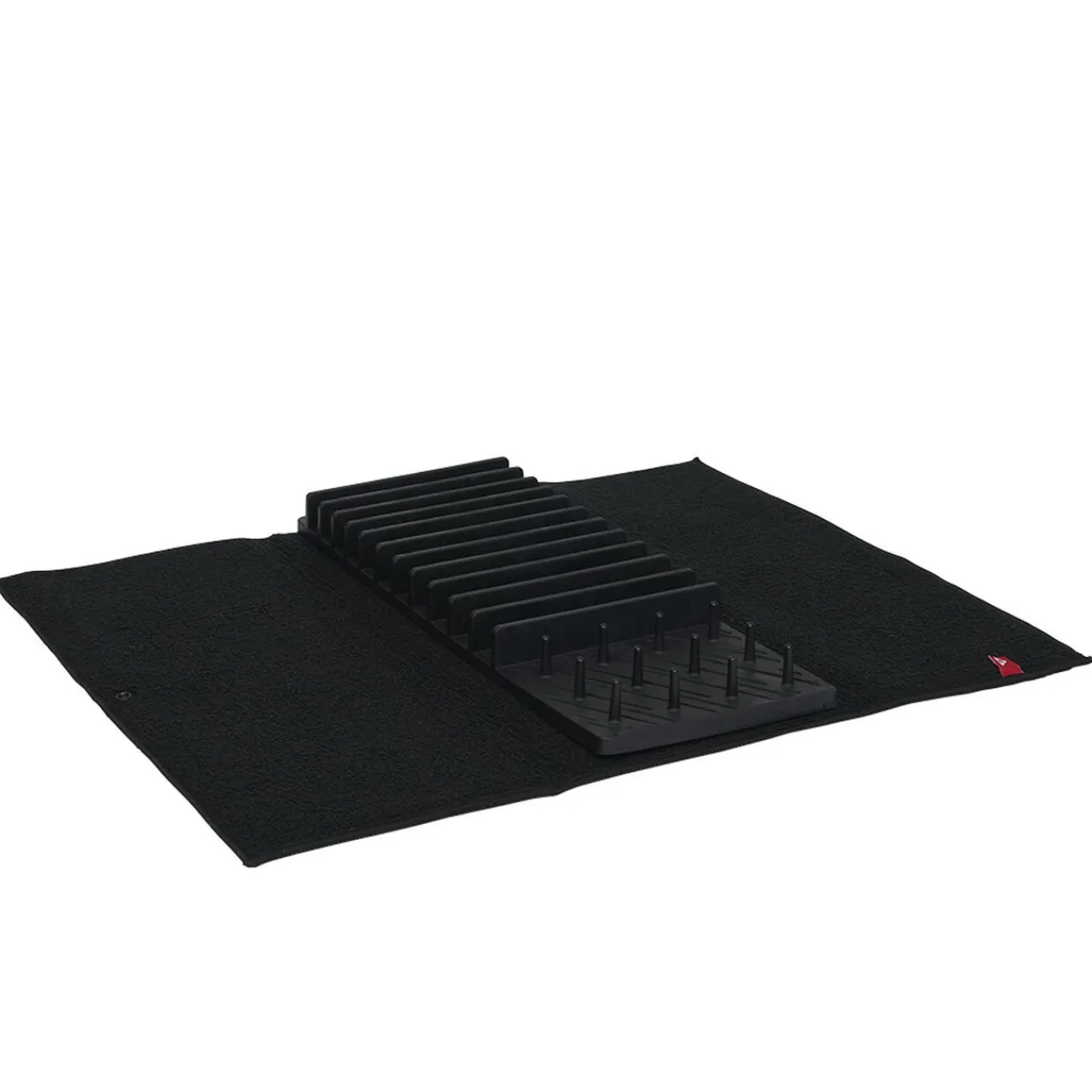 Gifi Égouttoir avec tapis pliable noir 11 rangées 12 picots