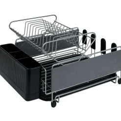 Gifi Égouttoir extensible en métal et plastique gris 41,5x30xH23,5cm