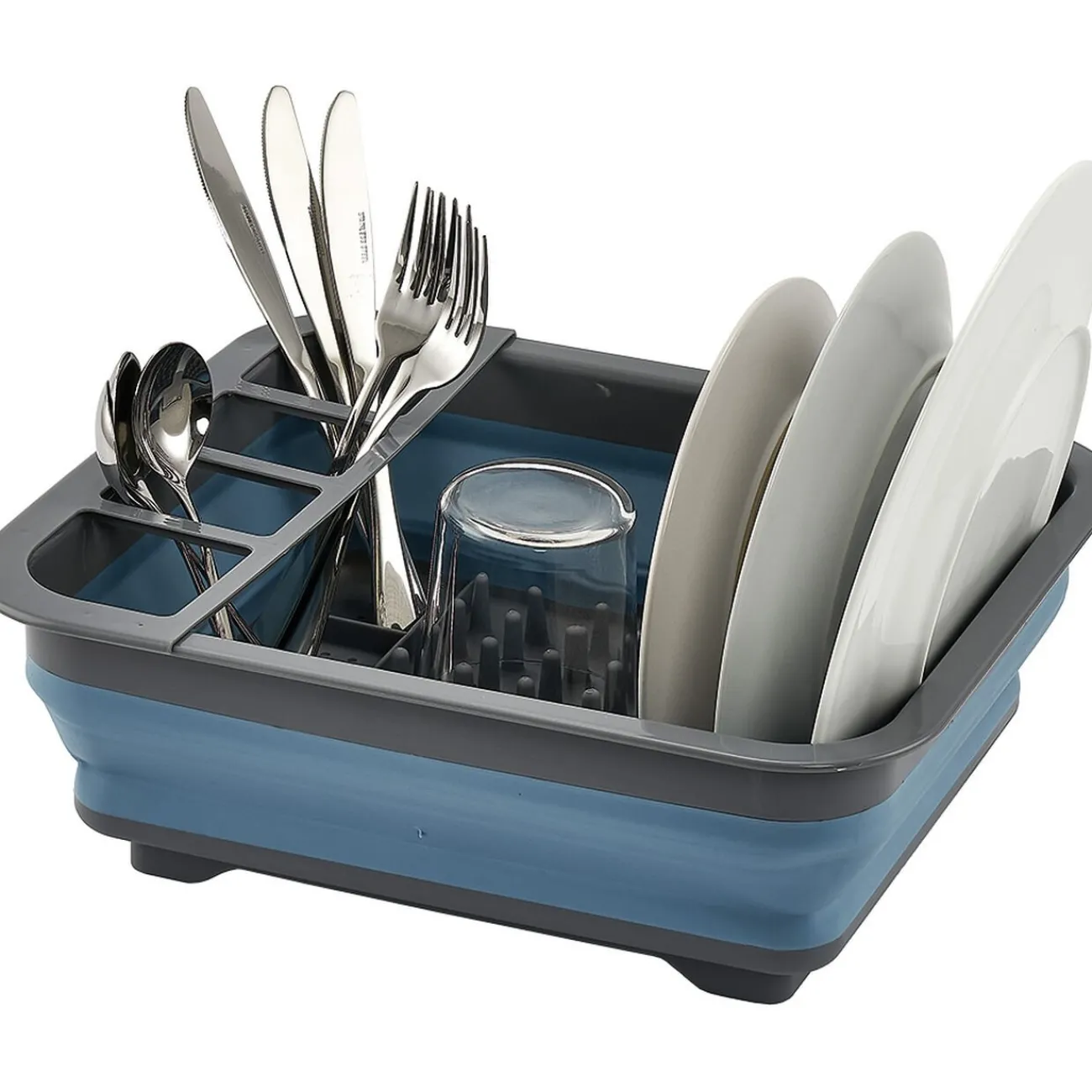 Gifi Égouttoir rétractable gris et bleu