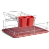 Gifi Égouttoir vaisselle base métal gris et rouge