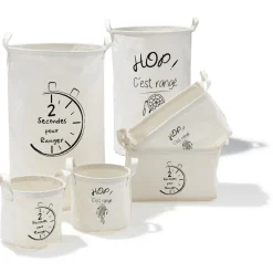 Gifi Rangement|Grande panière en tissus forme tube