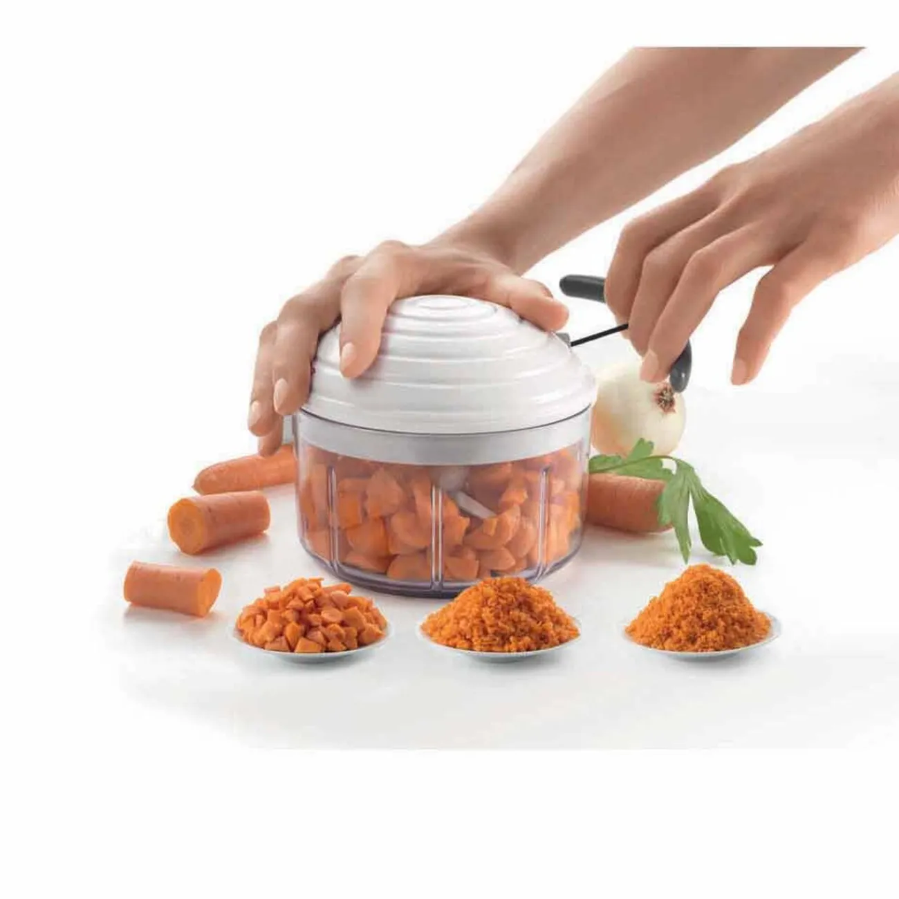 Gifi Hachoir manuel multiusage transparent couvercle blanc 500 ml