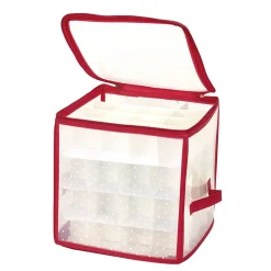 Gifi Rangement|Housse de rangement compartimentée pour 64 boules de Noël