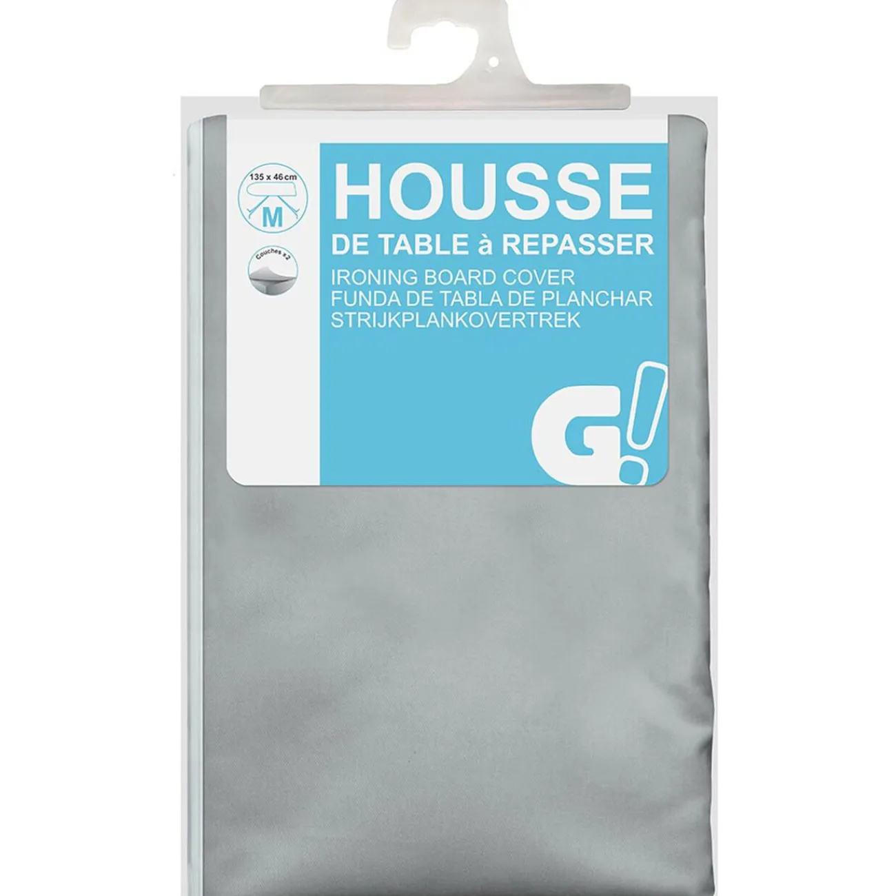 Gifi Entretien Du Linge|Housse de table à repasser gris 135x45 cm