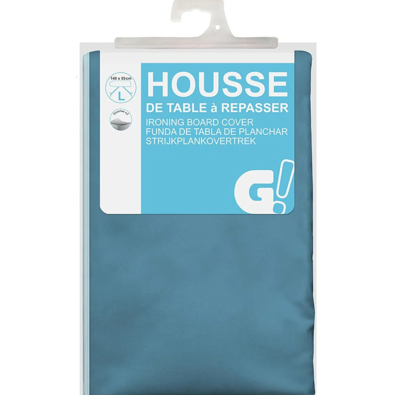 Gifi Entretien Du Linge|Housse de table à repasser bleu140x55 cm