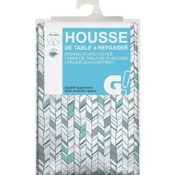 Gifi Entretien Du Linge|Housse de table à repasser design graphique vert gris 140x55 cm