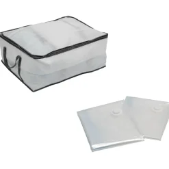Gifi Rangement|Housse sous vide taille L x2 avec housse de rangement tissus