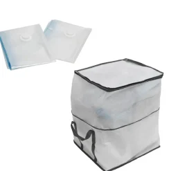 Gifi Rangement|Housse sous vide taille M x2 avec housse de rangement tissus