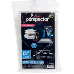 Gifi Rangement|Housse vide air lot de 2 taille 100x80 cm + 90x55 cm