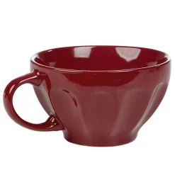 Gifi Jumbo en faïence côtelé 55 cl uni rouge