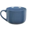 Gifi Jumbo en porcelaine 45 cl bleu avec rainures verticales en relief