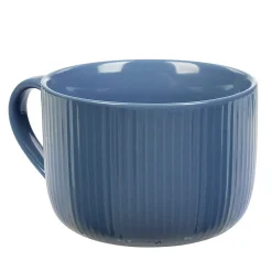Gifi Jumbo en porcelaine 45 cl bleu avec rainures verticales en relief