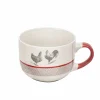Gifi Jumbo en porcelaine esprit campagne motif poule 47 cl