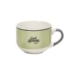 Gifi Jumbo en porcelaine vert avec inscription "Good Morning" 47 cl