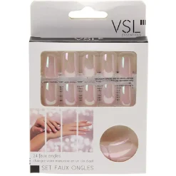 Gifi Beauté^Kit de faux ongles en acrylique rose clair effet miroir
