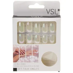 Gifi Beauté^Kit de faux ongles en acrylique blanc effet miroir