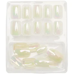 Gifi Beauté^Kit de faux ongles en acrylique blanc effet miroir