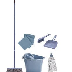 Gifi Nettoyage Et Entretien|Kit de ménage complet bleu 11 pièces