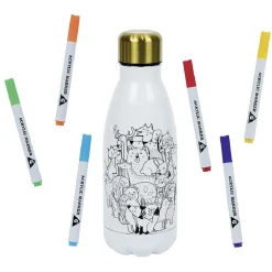 Gifi Kit gourde isotherme 350mL à colorier avec 6 marqueurs