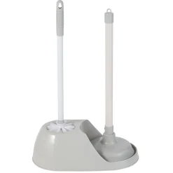 Gifi Equipement Wc^Kit WC 2 en 1 brosse et ventouse gris