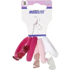 Gifi Beauté^Élastique enfant mousse coeur strass x6