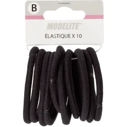 Gifi Beauté^Élastique sans métal noir épais x10