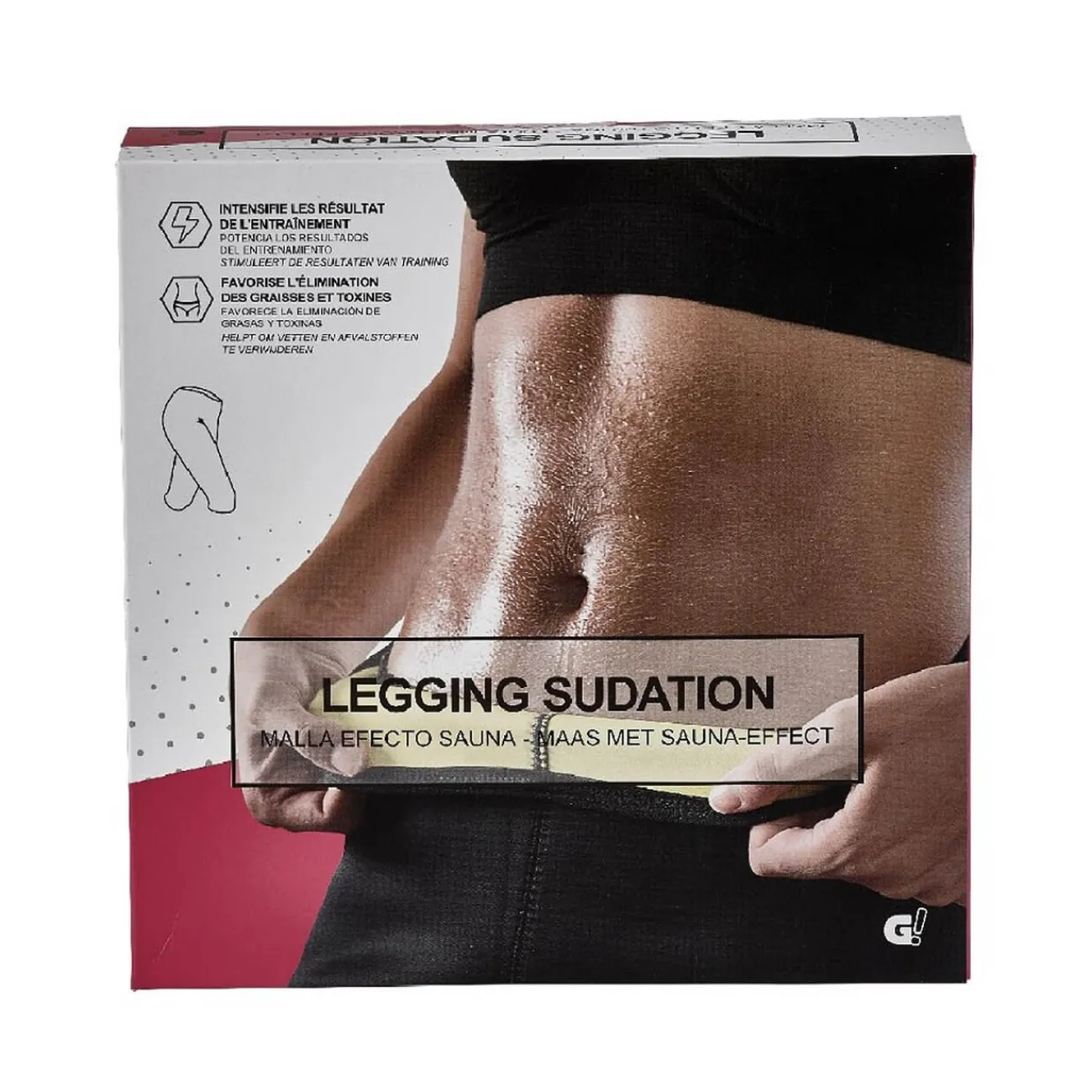 Gifi Bien-Être^Legging de sudation fitness noir et jaune