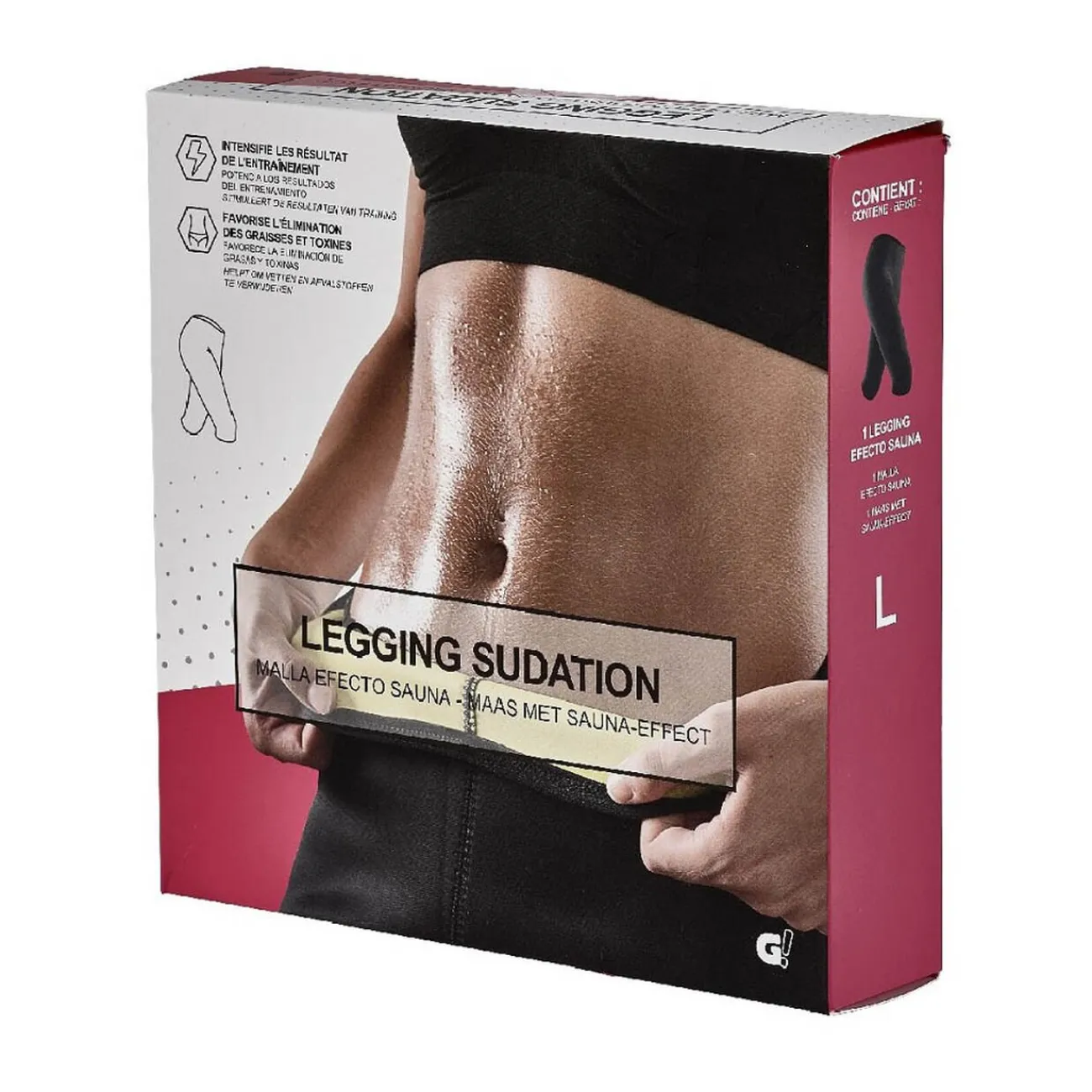 Gifi Bien-Être^Legging de sudation fitness noir et jaune