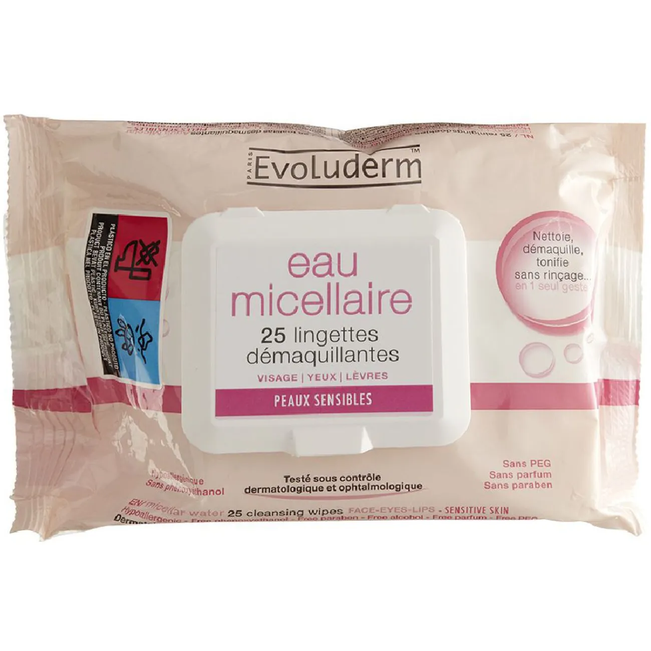 Gifi Beauté^Lingette eau micellaire Peaux sensibles x25