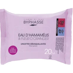 Gifi Beauté^Lingettes démaquillantes Byphasse eau d'hamamélis et fleur d'oranger