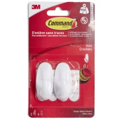 Gifi Colle Et Adhésif^Lot 2 crochets et 4 languettes blancs