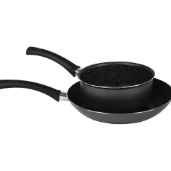Gifi Lot 1 poêle + 1 casserole aluminium effet pierre