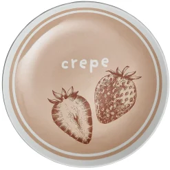 Gifi Lot de 4 assiettes à dessert porcelaine design crêpes