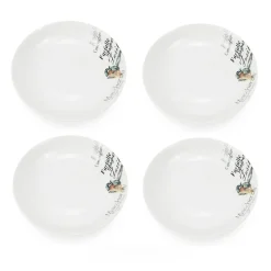 Gifi Lot de 4 assiettes à pâtes en porcelaine