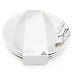 Gifi Lot de 4 assiettes à pâtes en porcelaine