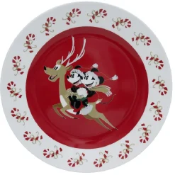 Gifi Lot de 4 assiettes dessert Disney Mickey porcelaine Ø19cm