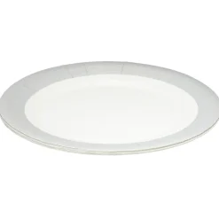 Gifi Lot de 10 assiettes en carton Ø18 cm à bord gris