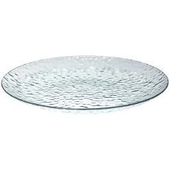 Gifi Lot de 4 assiettes plates rondes en plastique effet martelé