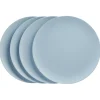 Gifi Lot de 4 assiettes plates en bambou bleu