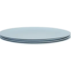 Gifi Lot de 4 assiettes plates en bambou bleu
