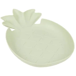 Gifi Lot de 3 assiettes plates en plastique forme ananas
