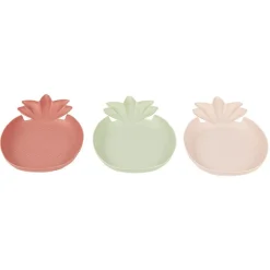 Gifi Lot de 3 assiettes plates en plastique forme ananas
