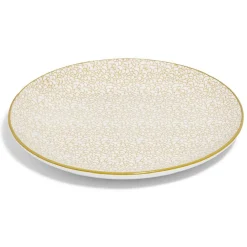 Gifi Lot de 4 assiettes plates rondes porcelaine Ø24 cm