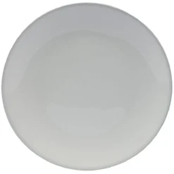 Gifi Lot de 4 assiettes plates rondes porcelaine blanche avec liseré coloré