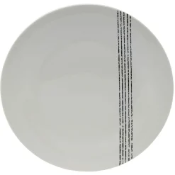 Gifi Lot de 4 assiettes plates rondes Bistrot porcelaine blanche