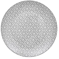 Gifi Lot de 4 assiettes plates porcelaine motif trait triangle multicolore Ø24cm